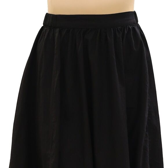 Free People Free-Est Lowen Midi Skirt Swingy Billowy Cotton Black M New 283906 - Picture 7 of 9